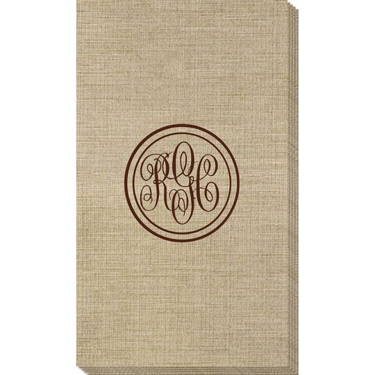 Double Circle Monogram Bamboo Luxe Guest Towels